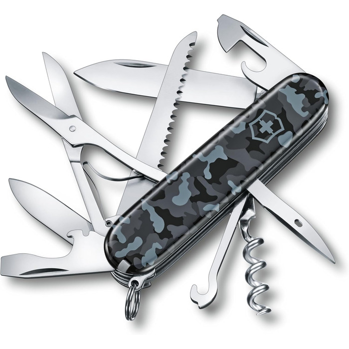 Ніж-мультитул Victorinox Huntsman 15 функцій, швейцарський армійський ніж, лезо, штопор, відкривачка, Navy Camouflage