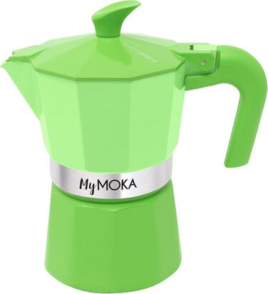 Кавоварка Steelmoka для еспресо, індукційна, 2 чашки, сталева, срібляста, патентована, 12x9x15.5 см