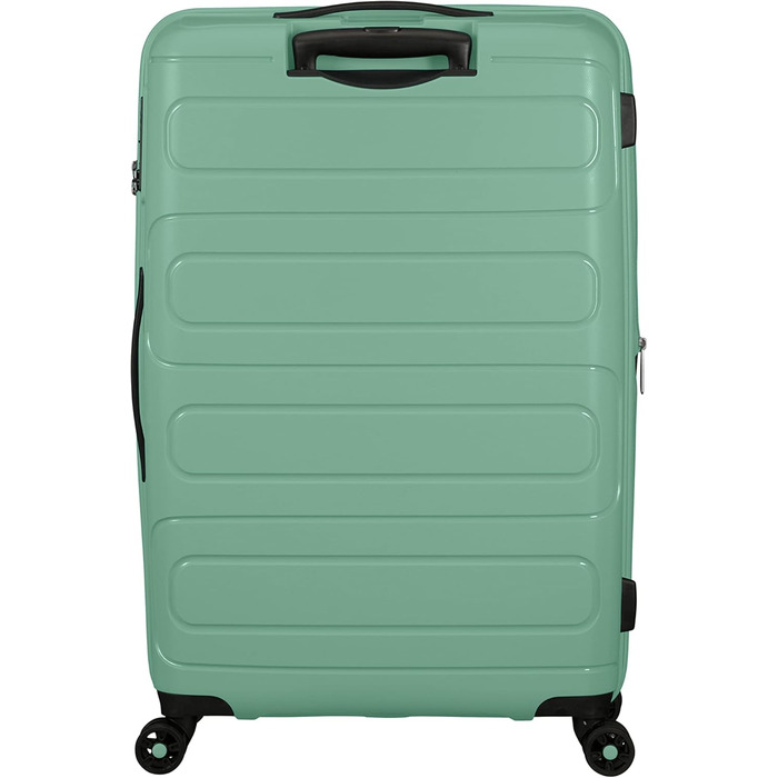 Валіза American Tourister Sunside Spinner 55 см, 35 л, чорна, розширювана, 77-118 л, мінерально-зелена