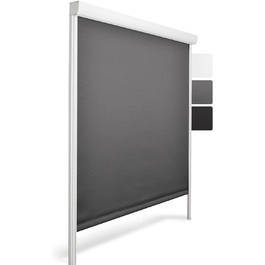 Касетна ролета з напрямною SolReflect K24 60x175 см антрацит – затемнююча терморолета без свердління, бокові напрямні