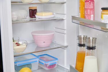 Миска для змішування Emsa Prep&Bake 1,7 л, пластикова, з кришкою, рожевого кольору, для зберігання у холодильнику, нековзне дно, стійка, можна мити в посудомийній машині