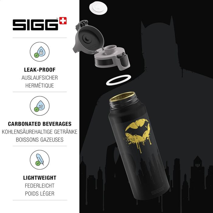 SIGG алюмінієва пляшка для води WMB ONE, 0,75/1 л, Швейцарія, сертифікат ClimatePartner, для газованої води, герметична, легка, BPA-free, для активного відпочинку