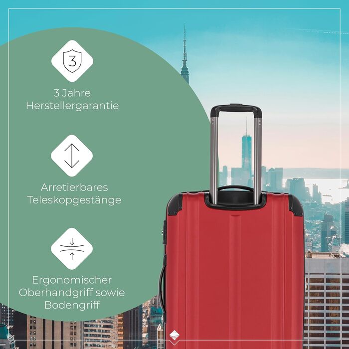 Жорсткий валізний тролей Travelite City 55 см, 40-45 л, 4 колеса, бордовий, з розширенням і функцією надівання на ручку, ручна поклажа, стійкий до подряпин
