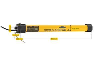 Електричний роликовий мотор Schellenberg MAXI 15 Nm для ролет 60 мм, механічне налаштування кінцевих положень, для ролет до 6,2 м², комплект із настінним кріпленням, преміум-якість