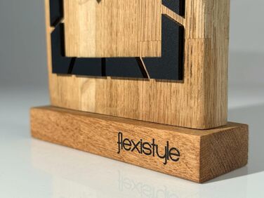 FLEXISTYLE Сучасний настільний годинник з дуба, чорний, для вітальні та ванної кімнати, стиль 9