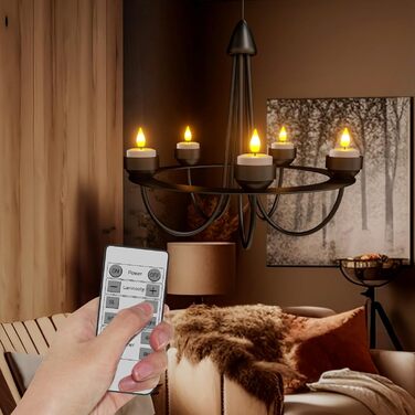 Набір з 12 перезаряджуваних LED чайних свічок SoulBay з пультом, таймером і USB-C, для дому, столу, Хелловіну та новорічного декору