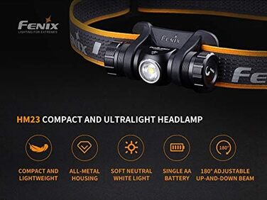 Універсальний налобний ліхтар Benture Fenix HM23 LED, чорний, розмір S