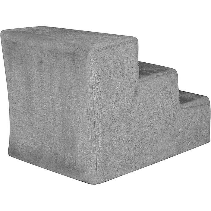 Сходи для домашніх тварин lionto з плюшевим чохлом, 46x36x34 см, міцні сходинки для собак з низькою висотою ступеня 10 см, ортопедичні, чохол знімний та придатний для прання, витримують до 50 кг, світло-сірі