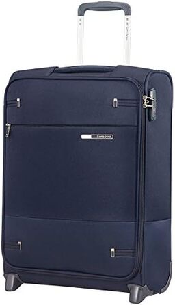 Валіза Samsonite Base Boost Spinner M, розширювана, 66 см, 67,5/73,5 л, чорна/синя, дорожня валіза на колесах