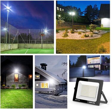 LED прожектор Blivrig 100W тепле світло 3000K, для вулиці, IP66 водонепроникний, 10000 лм, суперяскравий, для саду, гаража, двору