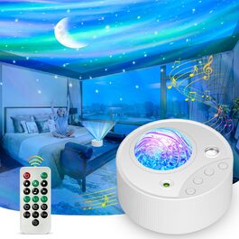 LED проектор зоряного неба iBell, нічник-проектор північного сяйва з 14 режимами підсвітки, білим шумом і таймером, галактичний проектор для дітей і дорослих, подарунок для декору кімнати