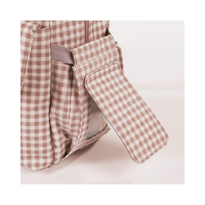 Сумка для коляски Walking Mum I Love Vichy, рожева, універсальна, з короткими ручками і плечовим ременем, 37x28x12 см