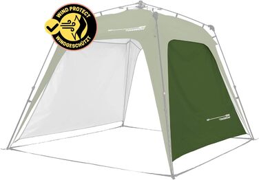 Люмаланд Outdoor намет 2,5x2,5 м, водонепроникний, UV-захист, садовий тент з бічною стінкою, сумкою та кілочками, міцний кемпінговий та партійний намет, швидке встановлення за 2 хвилини, темно-зелений