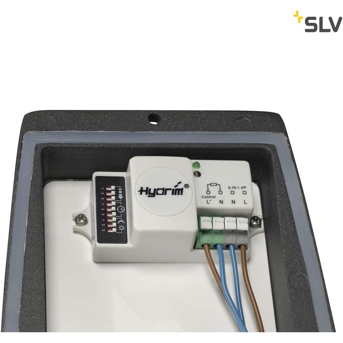 Світлодіодний настінний світильник SLV MERIDIAN BOX з датчиком руху для зовнішнього освітлення фасаду, входу, саду, тераси, E27, 25 Вт макс