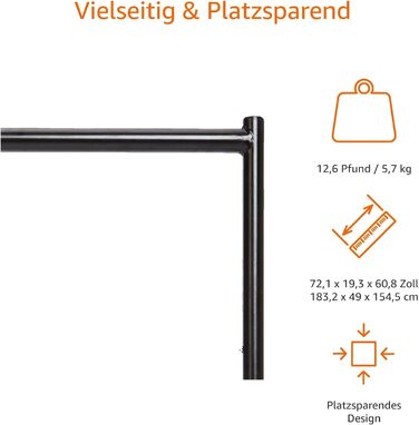 Вішак для одягу Amazon Basics, металевий, 1,82x1,52 м, чорний