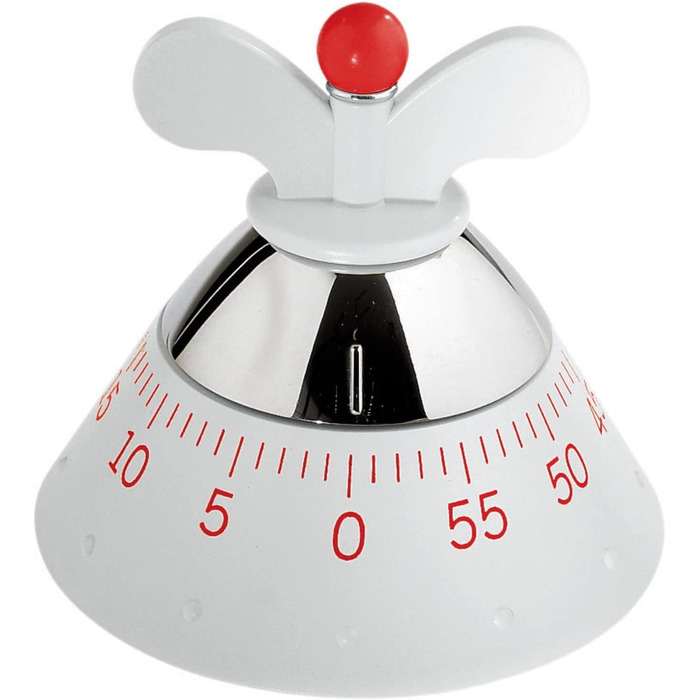 Кухонний таймер Alessi A09 W, білий, термопластик, 10,5 см