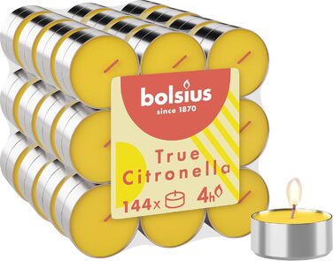 Ароматичні свічки-таблетки Bolsius Citronella, 144 шт, 4 години горіння, для вулиці, з натуральним рослинним воском, без пальмової олії