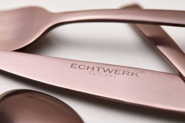 Набір столових приборів ECHTWERK Avelino Bronze, 20 предметів, нержавіюча сталь 18/10, матовий, для 4 осіб, преміум-якість, для весілля, святкового столу