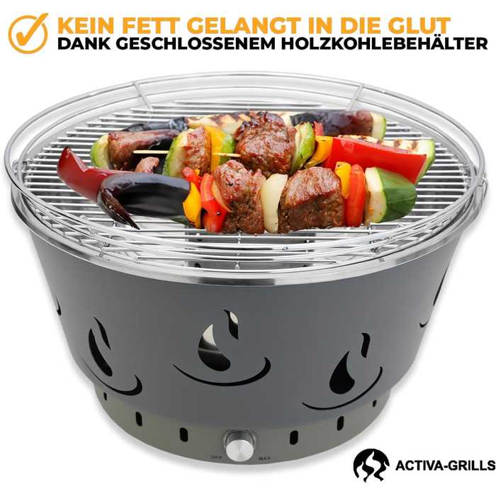 Портативний вугільний гриль ACTIVA Airbroil Premium Mini для барбекю, мобільний та компактний, з сумкою