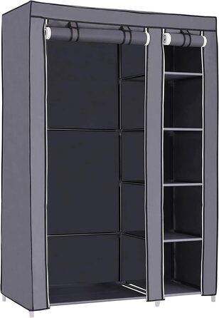 Тканинна шафа SONGMICS XL, складана, для одягу, з поперечиною, 110x175x45 см, сіра