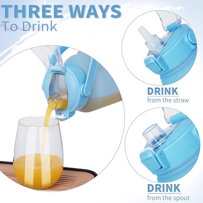 Спортивна пляшка для води 2л Tritan з трубочкою та часовою розміткою, BPA-free, мотиваційна, для фітнесу, спортзалу, туризму