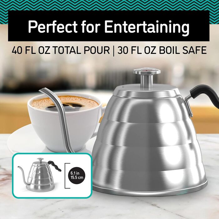 Кавовий чайник ручного заварювання Coffee Gator 1,6 л (1,2 л)