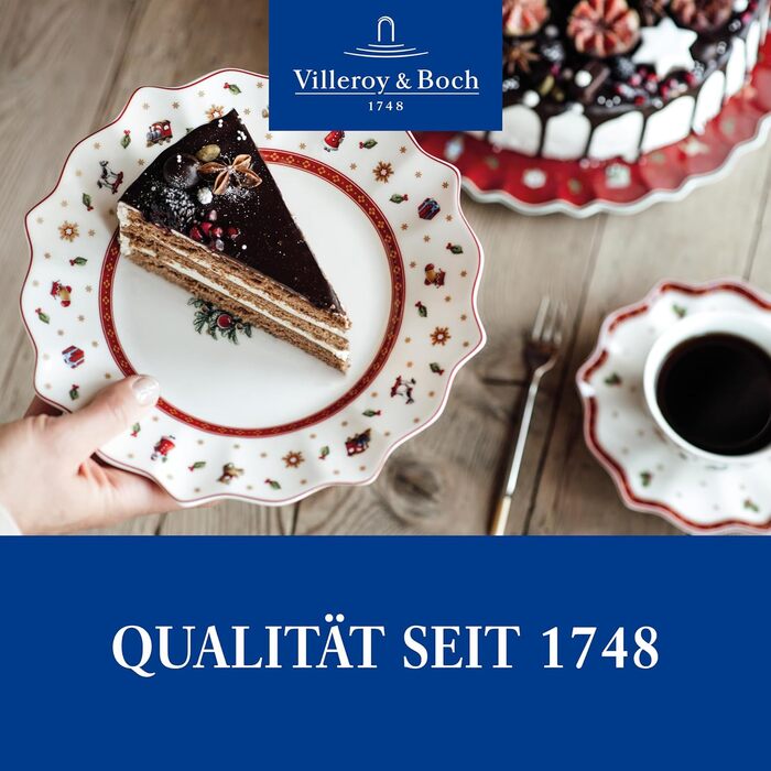 Набір новорічного посуду Villeroy & Boch Toy's Delight, 12 предметів, порцеляна, для 4 осіб (тарілки для основних страв, супу та сніданку)