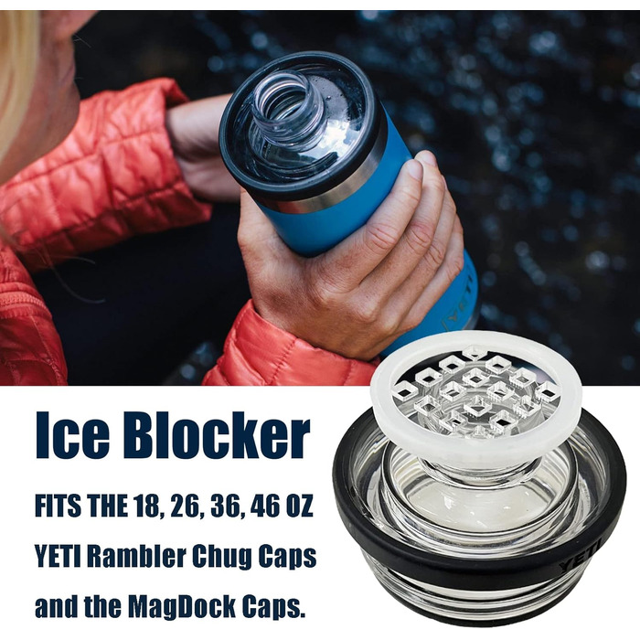 Блокатор льоду для пляшок Yeti Rambler, 2 шт, запобігає потраплянню кубиків та дробленого льоду в напій, сумісний з пляшками 18/26/1020 мл