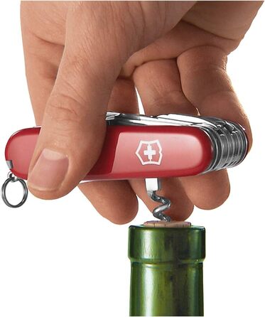 Ніж-мультитул Victorinox RangerGrip 55, швейцарський армійський ніж, 12 функцій, червоно-чорний, одноручне лезо