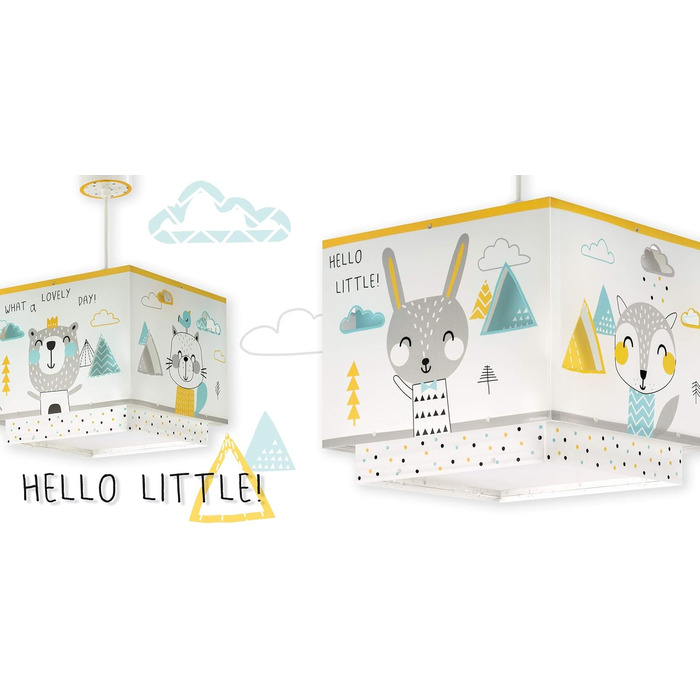 Дитяча підвісна лампа Dalber Hello Little з ведмедями, 24x24x21 см