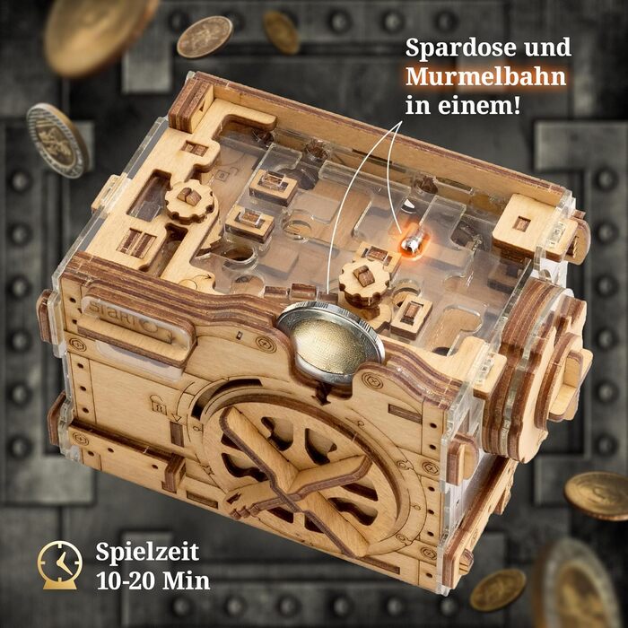 3D головоломка iDventure Amazeing Safe – дерев'яна скринька-скарбничка, сейф-лабіринт, подарункова квест-скриня для грошей, escape room для дорослих, чоловічий подарунок