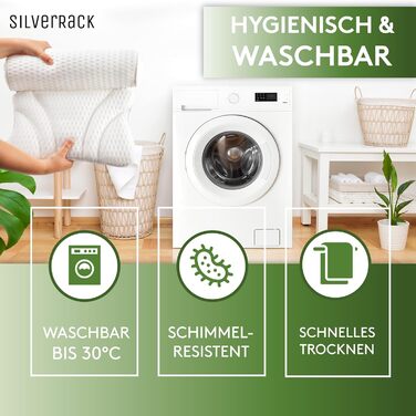 Ергономічна подушка для ванни SilverRack, середньої м'якості, біла 4D, з присосками – аксесуар для ванної, ортопедична подушка для шиї