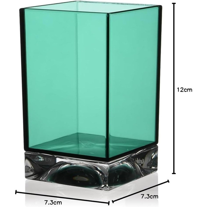 Підставка для зубних щіток Kartell Boxy, пластик, прозора, 7x7x12 см, бірюзова