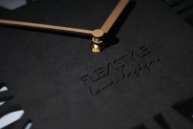 Сучасний настінний годинник FLEXISTYLE LOFT Piccolo Square 30 см, безшумний, чорний, для вітальні та ванної