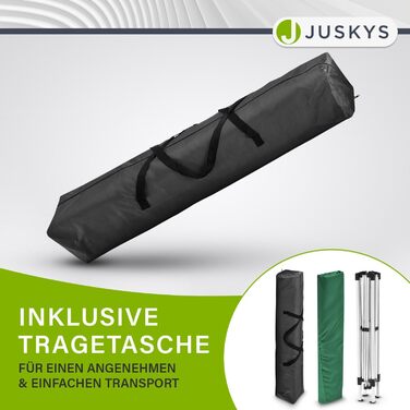 Складаний павільйон Juskys Vivara 3x3 м, висота регулюється, UV50+, водостійкий, садовий намет з сумкою, зелений