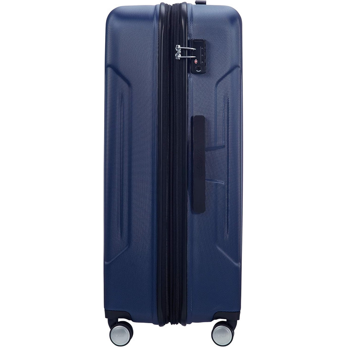 Велика розширювана валіза American Tourister Tracklite Spinner 120 л, темно-синя, 78 см
