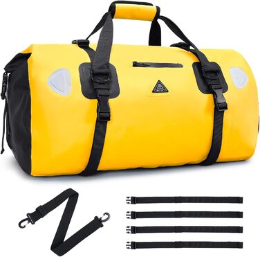 Водонепроникний рюкзак Dry Bag 70 л жовтий – герметична сумка для подорожей, кемпінгу, мотоциклів, човнів, каякінгу, SUP