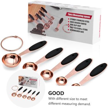 Набір мірних ложок з нержавіючої сталі Ciieeo Rose Gold