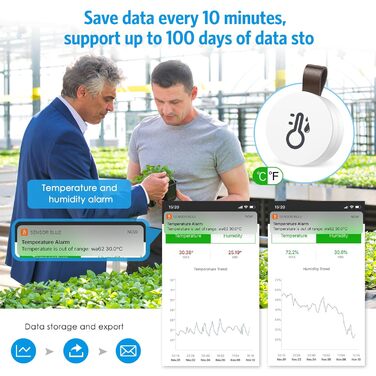 Brifit Bluetooth термометр-гігрометр, цифровий, з додатком та зберіганням даних, сенсор температури і вологості для дому, офісу, теплиці, винного льоху, 3 шт.