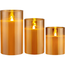 Свічки LED Pauleen Classy Golden, набір 3 шт., з батарейкою та таймером 6 годин, золотисті, імітація воскової свічки