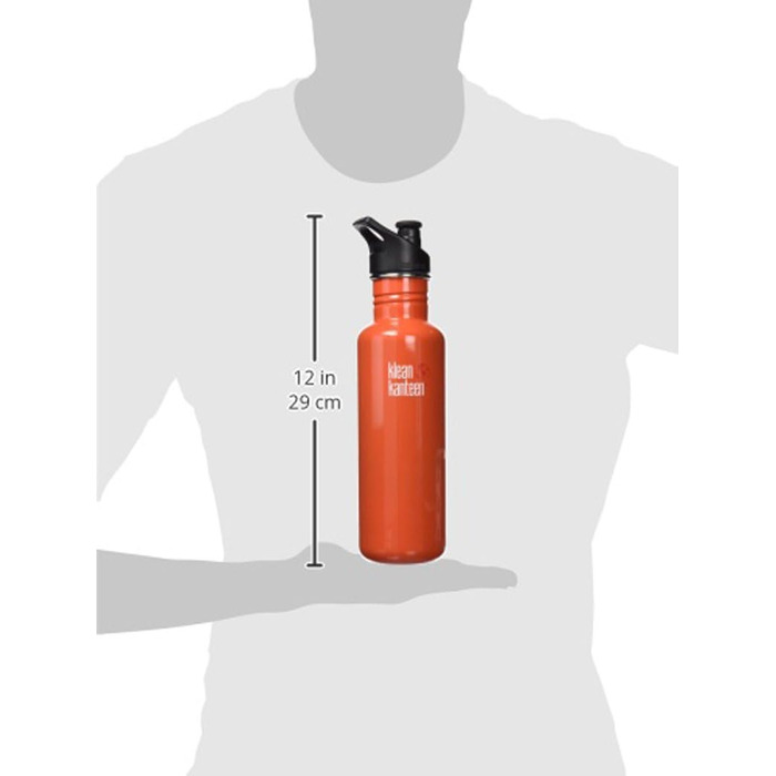 Пляшка з нержавіючої сталі Klean Kanteen з спортивною кришкою, оранжева