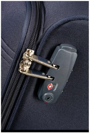 Середня розширювана валіза Samsonite Base Boost Spinner 66 см, 67,5/73,5 л, чорна/синя, на 4 колесах