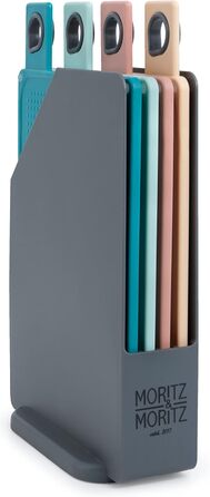 Набір кухонних дощок Moritz & Moritz, 3 шт., пластик, 32x22 см, з підставкою, для нарізання, гігієнічні, можна мити в посудомийці