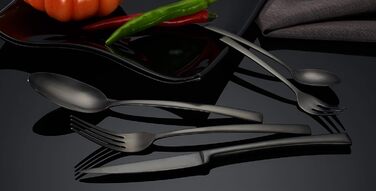 Набір столових приборів ECHTWERK Avelino Black Edition, 20 предметів, матова нержавіюча сталь 18/10, для 4 осіб, преміум-якість, для весільного столу та свят