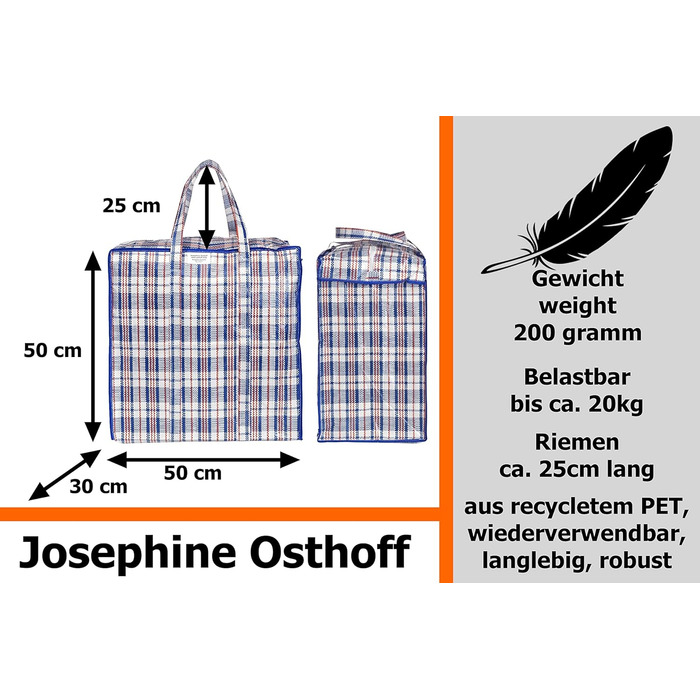 Універсальні міцні водонепроникні сумки для зберігання Josephine Osthoff, 75 л, для переїзду та покупок, з блискавкою, до 20 кг, чорні, набір 9 шт.