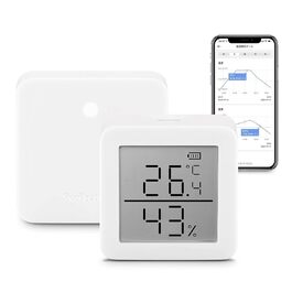 Цифровий термометр-гігрометр SwitchBot для дому з Bluetooth, датчик температури та вологості, вимірювач точки роси/VPD/абсолютної вологості, моніторинг через додаток, комплект із хабом mini