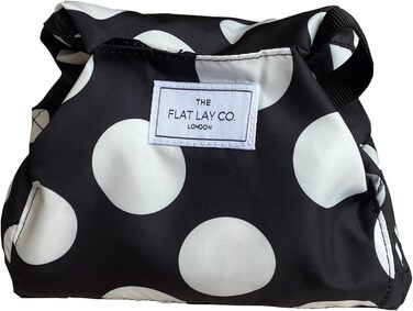 Косметичка-органайзер The Flat Lay Co з шнурком для подорожей, жіноча сумка для косметики з тримачем для пензликів і кишенею на блискавці, подвійна плямкована