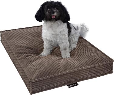 Ліжко для собаки MyBestBuddy Visco M, ортопедичне, коричневе, 70x50 см, з чохлом із POSO-Cord, наповнювач: в'язкоеластичний і комфортний пінополіуретан, для малих порід, машинне прання 40°C
