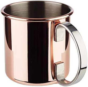 Набір для коктейлів Moscow Mule: 2 склянки по 500 мл з полірованої міді, барна ложка 27 см, джигер 5cl, чорна преса для лайма, харчова сталь, подарункова коробка