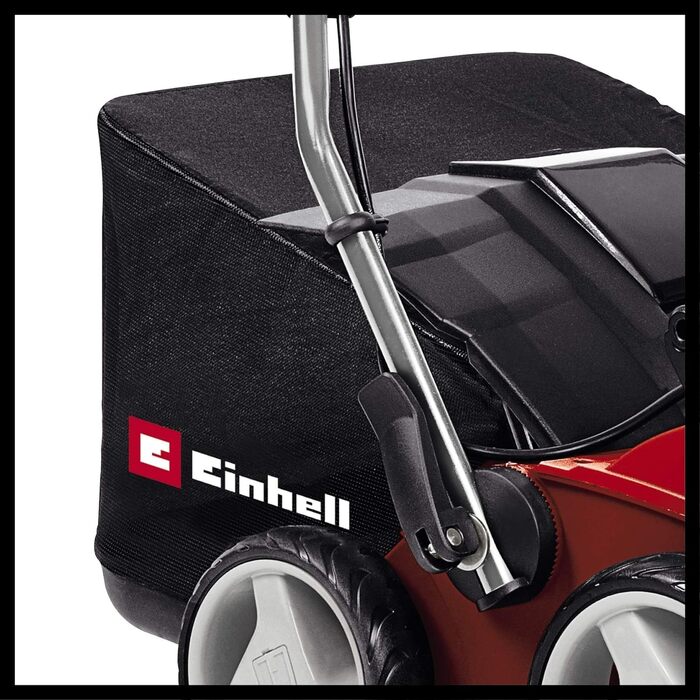 Електричний аератор-скарифікатор Einhell GE-SA 1435, 1400 Вт, 35 см, 3-9 мм, регулювання висоти, 28 л травозбірник, з валиком для аерації